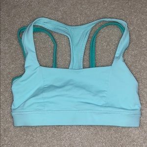 Turquoise lululemon sports bra